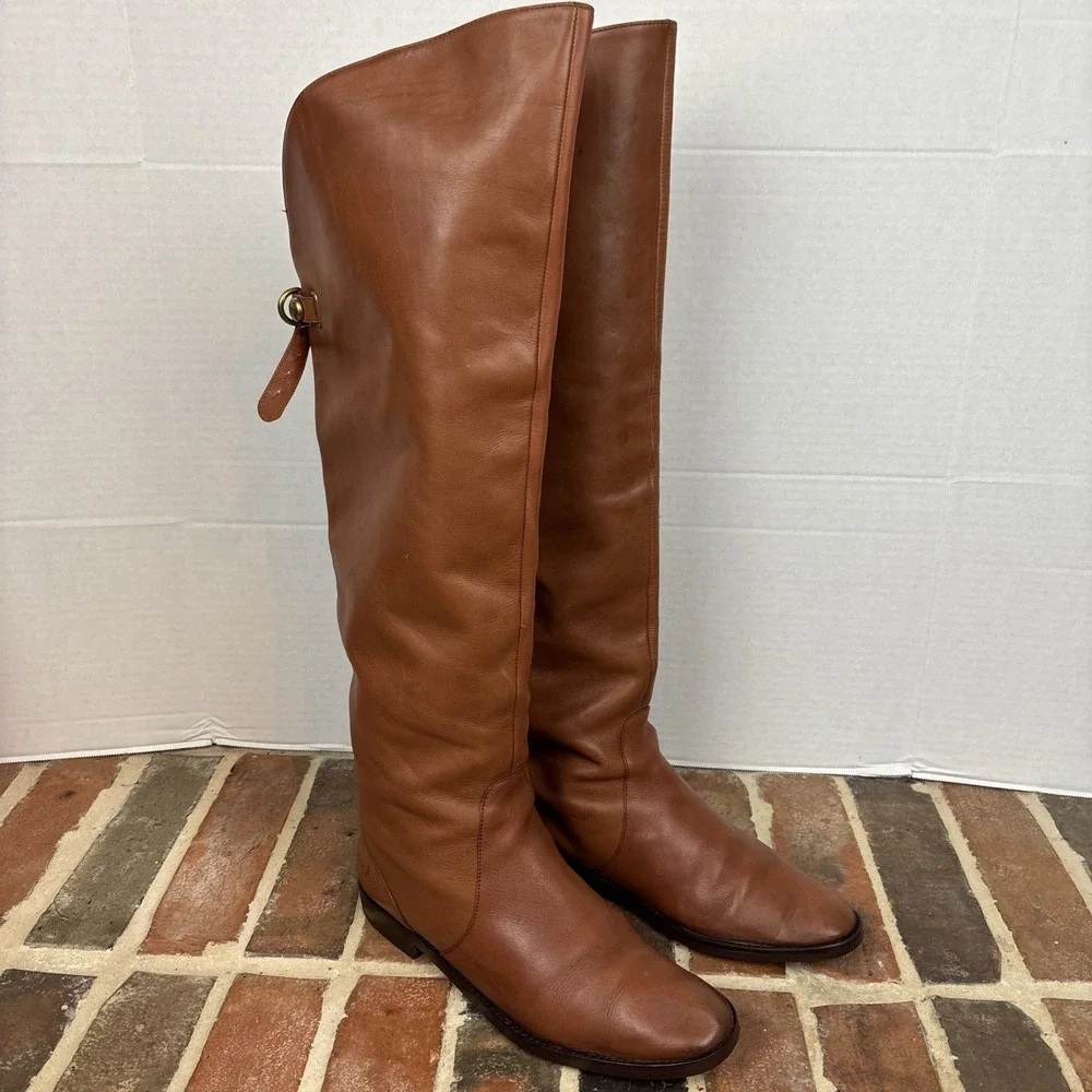 Coach Cheyenne OTK Leather Riding Boots Women's Size 11M Vintage 90's New Soles